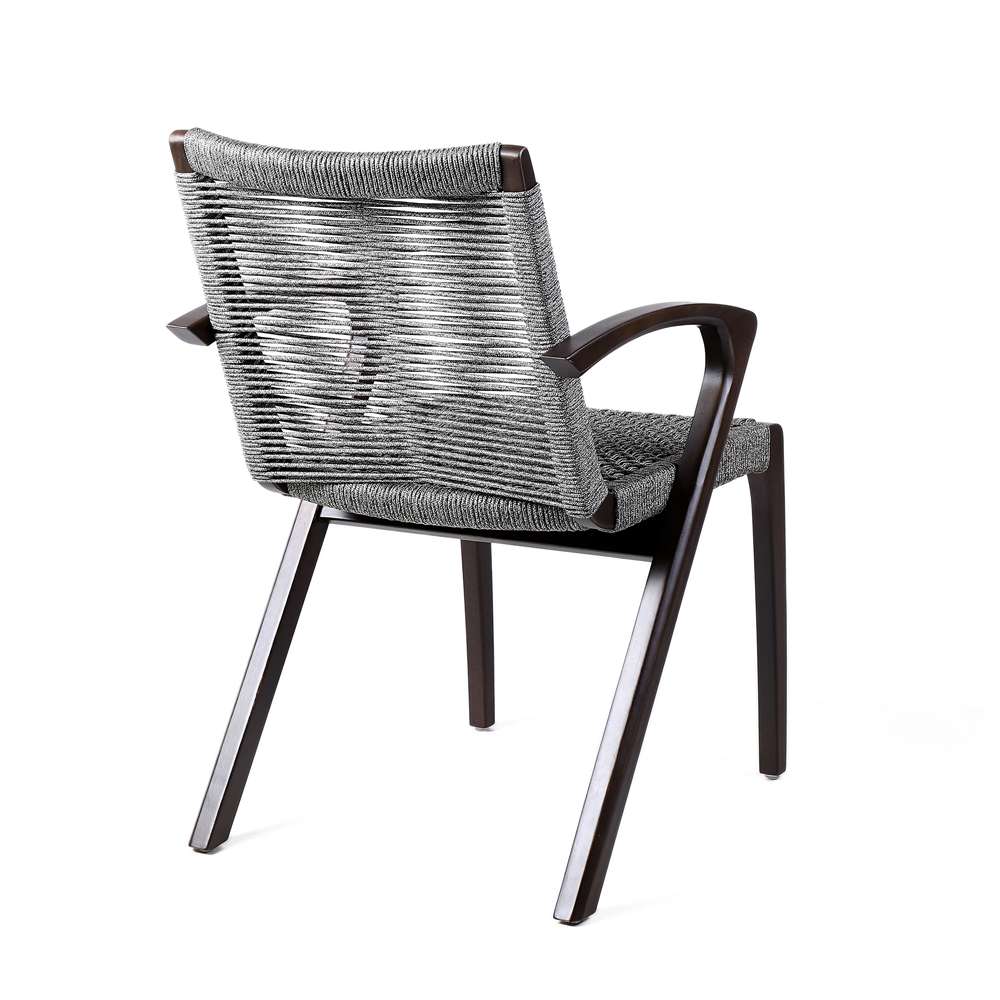 Armen Living - Nabila Outdoor Dark Eucalyptus Wood and Grey Rope Dining Chairs (Set of 2) - 840254333420 veiw 4