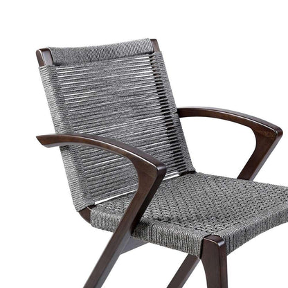 Armen Living - Nabila Outdoor Dark Eucalyptus Wood and Grey Rope Dining Chairs (Set of 2) - 840254333420 veiw 5