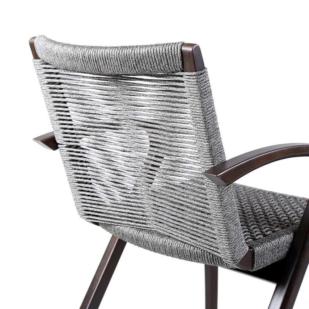 Armen Living - Nabila Outdoor Dark Eucalyptus Wood and Grey Rope Dining Chairs (Set of 2) - 840254333420 veiw 6