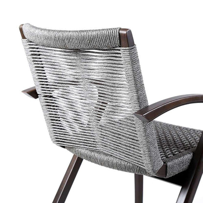 Armen Living - Nabila Outdoor Dark Eucalyptus Wood and Grey Rope Dining Chairs (Set of 2) - 840254333420 veiw 6