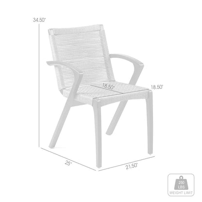 Armen Living - Nabila Outdoor Dark Eucalyptus Wood and Grey Rope Dining Chairs (Set of 2) - 840254333420 veiw 7