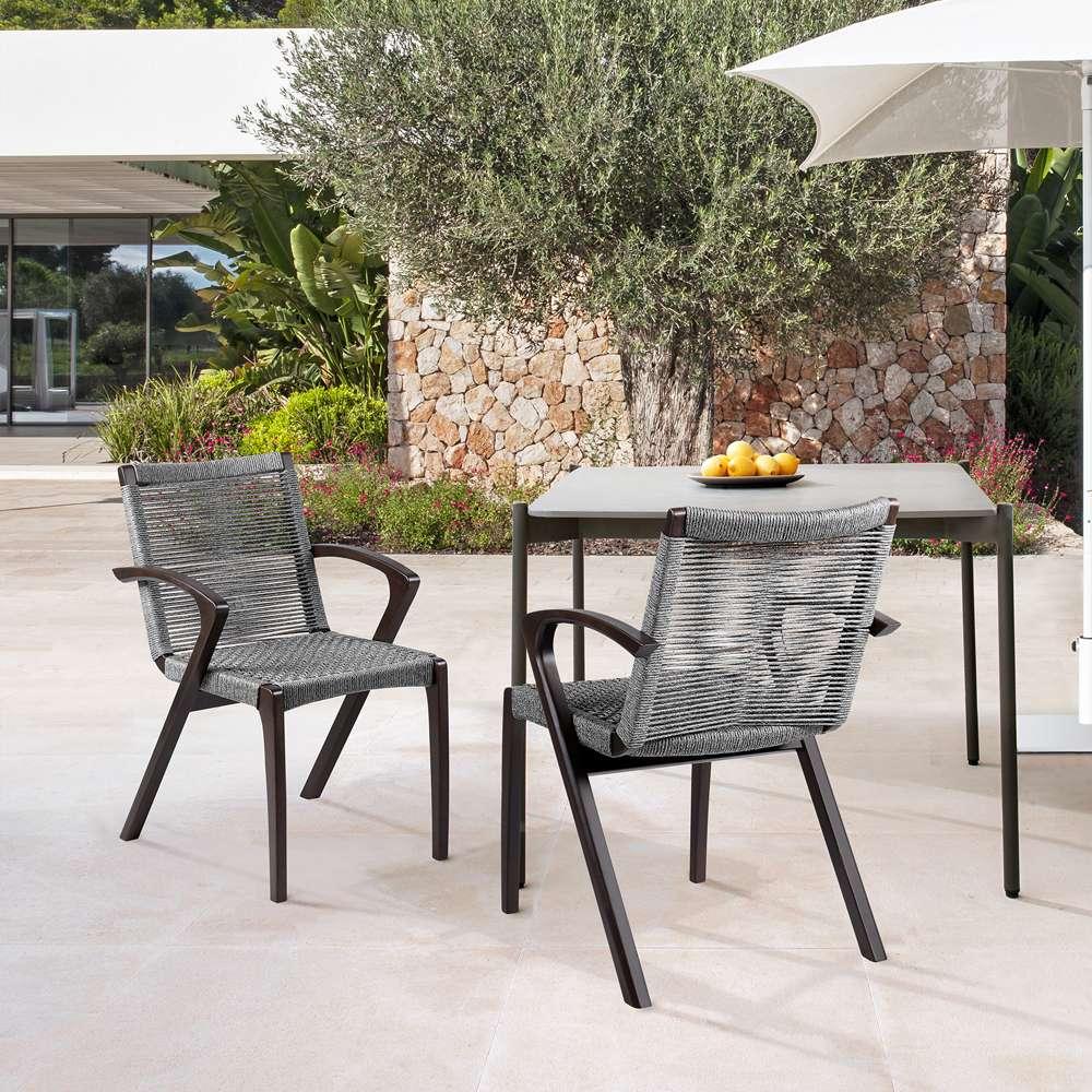 Armen Living Nabila Outdoor Dining Chairs (Set of 2) - Thumbnail 3