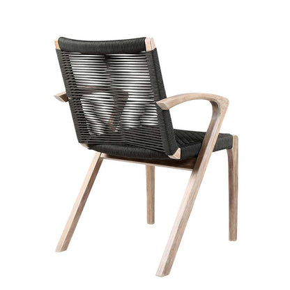 Armen Living - Nabila Outdoor Light Eucalyptus Wood and Charcoal Rope Dining Chairs (Set of 2) - 840254333413 veiw 4