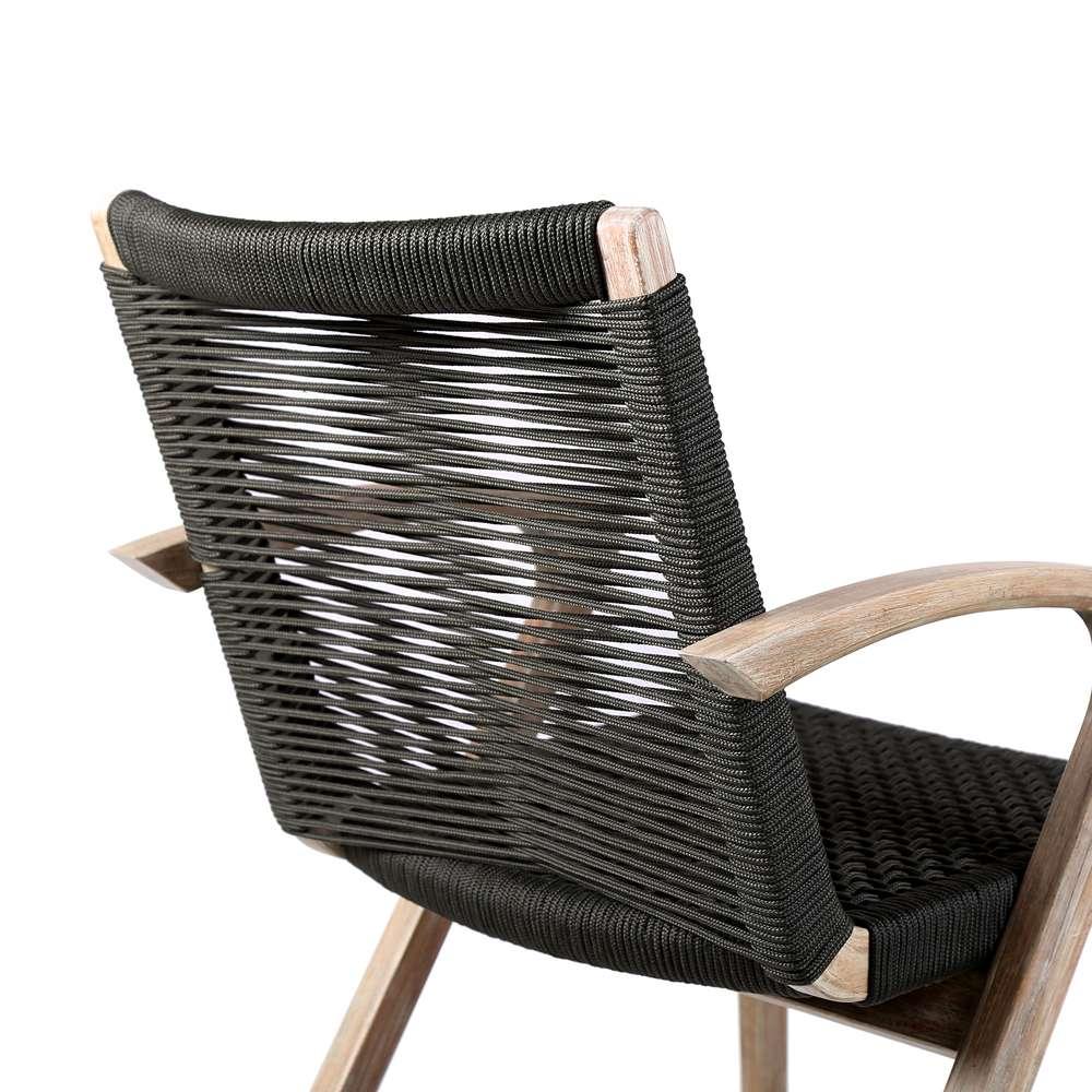 Armen Living - Nabila Outdoor Light Eucalyptus Wood and Charcoal Rope Dining Chairs (Set of 2) - 840254333413 veiw 5