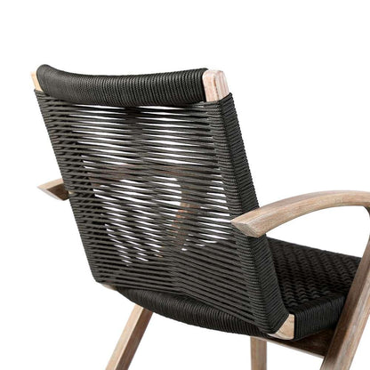 Armen Living - Nabila Outdoor Light Eucalyptus Wood and Charcoal Rope Dining Chairs (Set of 2) - 840254333413 veiw 5