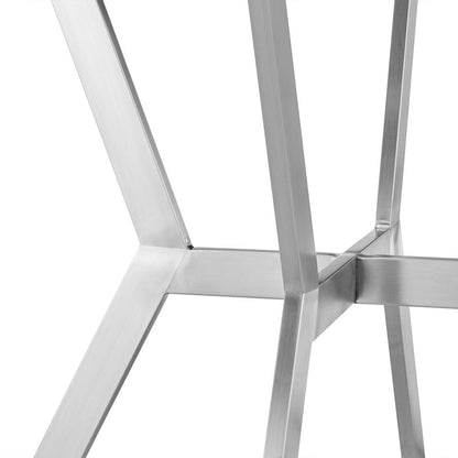 Armen Living - Naomi and Chelsea 3-Piece Counter Height Dining Set in Brushed Stainless Steel and Grey Faux Leather - SETNMCHGRBS3 veiw 8