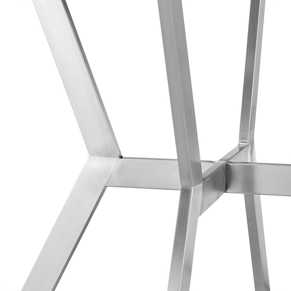 Armen Living - Naomi and Chelsea 4-Piece Counter Height Dining Set in Brushed Stainless Steel and Grey Faux Leather - SETNMCHGRBS4 veiw 8