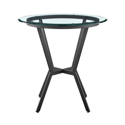 Armen Living - Naomi and Chelsea 5-Piece Counter Height Dining Set in Black Metal and Grey Faux Leather - SETNMCHGRBL5 veiw 4