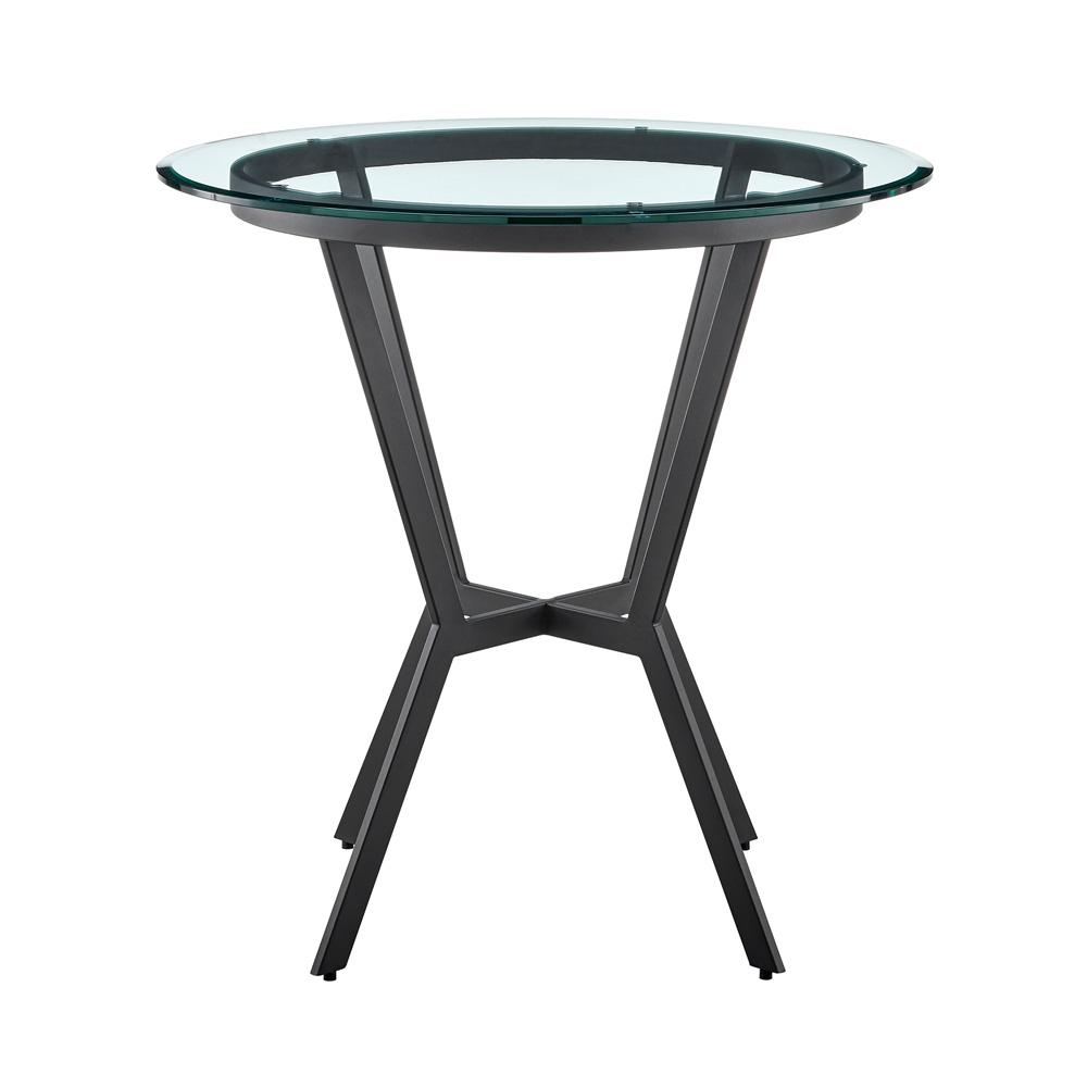 Armen Living - Naomi and Lorin 3-Piece Counter Height Dining Set in Black Metal and Grey Faux Leather - SETNMLRGRBL3 veiw 4