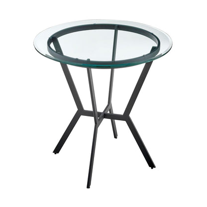 Armen Living - Naomi and Lorin 3-Piece Counter Height Dining Set in Black Metal and Grey Faux Leather - SETNMLRGRBL3 veiw 5