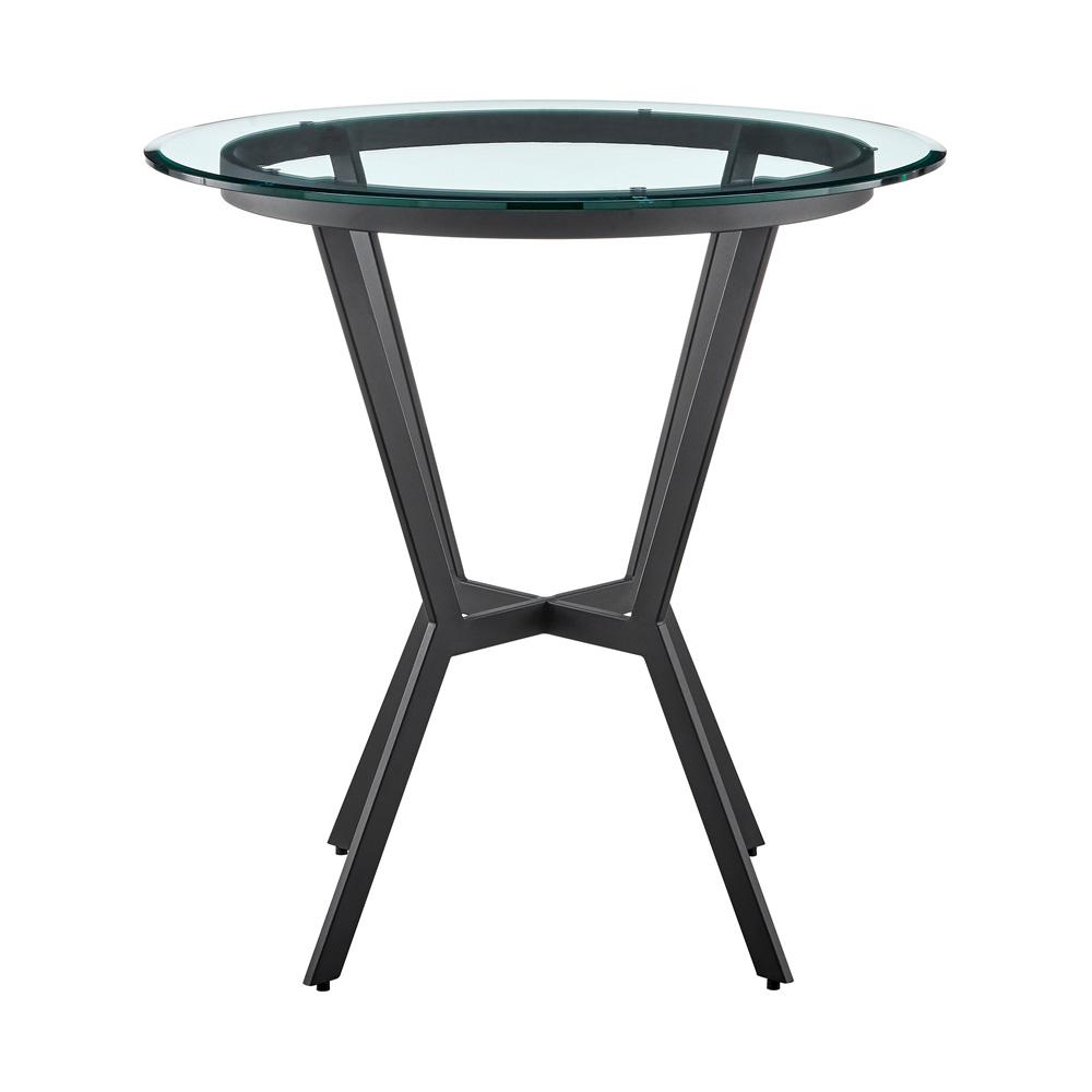 Armen Living - Naomi Round Glass and Black Metal Bar Table - LCNMDIGLMB veiw 2