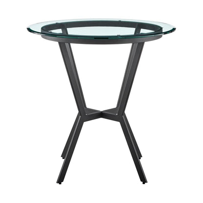 Armen Living - Naomi Round Glass and Black Metal Bar Table - LCNMDIGLMB veiw 2