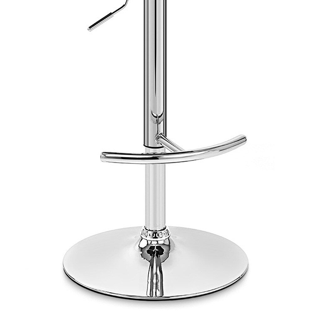 Armen Living - Naples Cream Faux Leather Adjustable Height Swivel Walnut Wood and Chrome Base Bar Stool - LCNABACRWA veiw 6