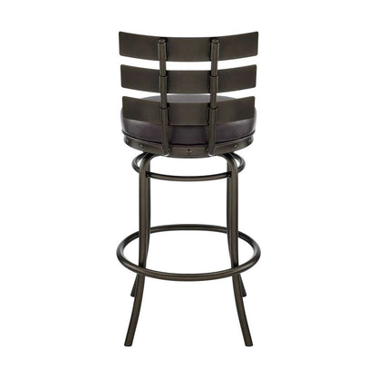 Armen Living - Natya Swivel Counter or Bar Stool in Mocha Finish with Brown Faux Leather - 840254333673 veiw 5