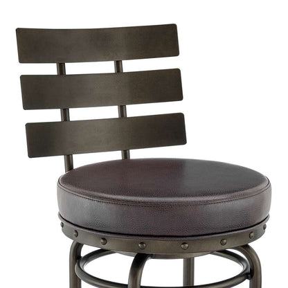 Armen Living - Natya Swivel Counter or Bar Stool in Mocha Finish with Brown Faux Leather - 840254333673 veiw 6