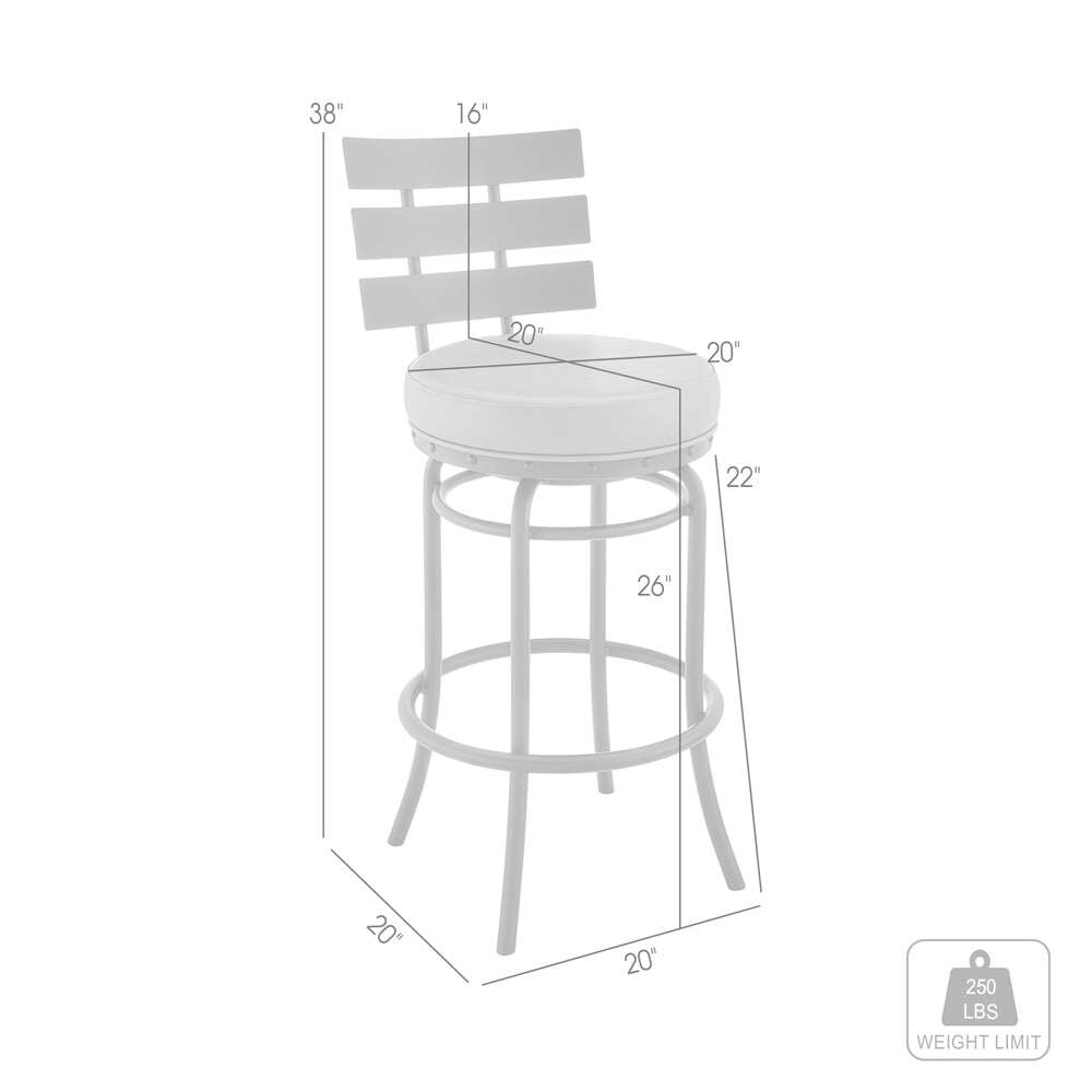 Armen Living - Natya Swivel Counter or Bar Stool in Mocha Finish with Brown Faux Leather - 840254333673 veiw 7
