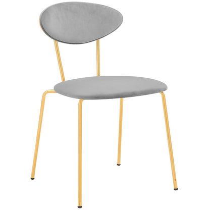Armen Living - Neo Modern Gray Velvet and Gold Metal Leg Dining Room Chairs (Set of 2) - LCNESIGLGRY veiw 2