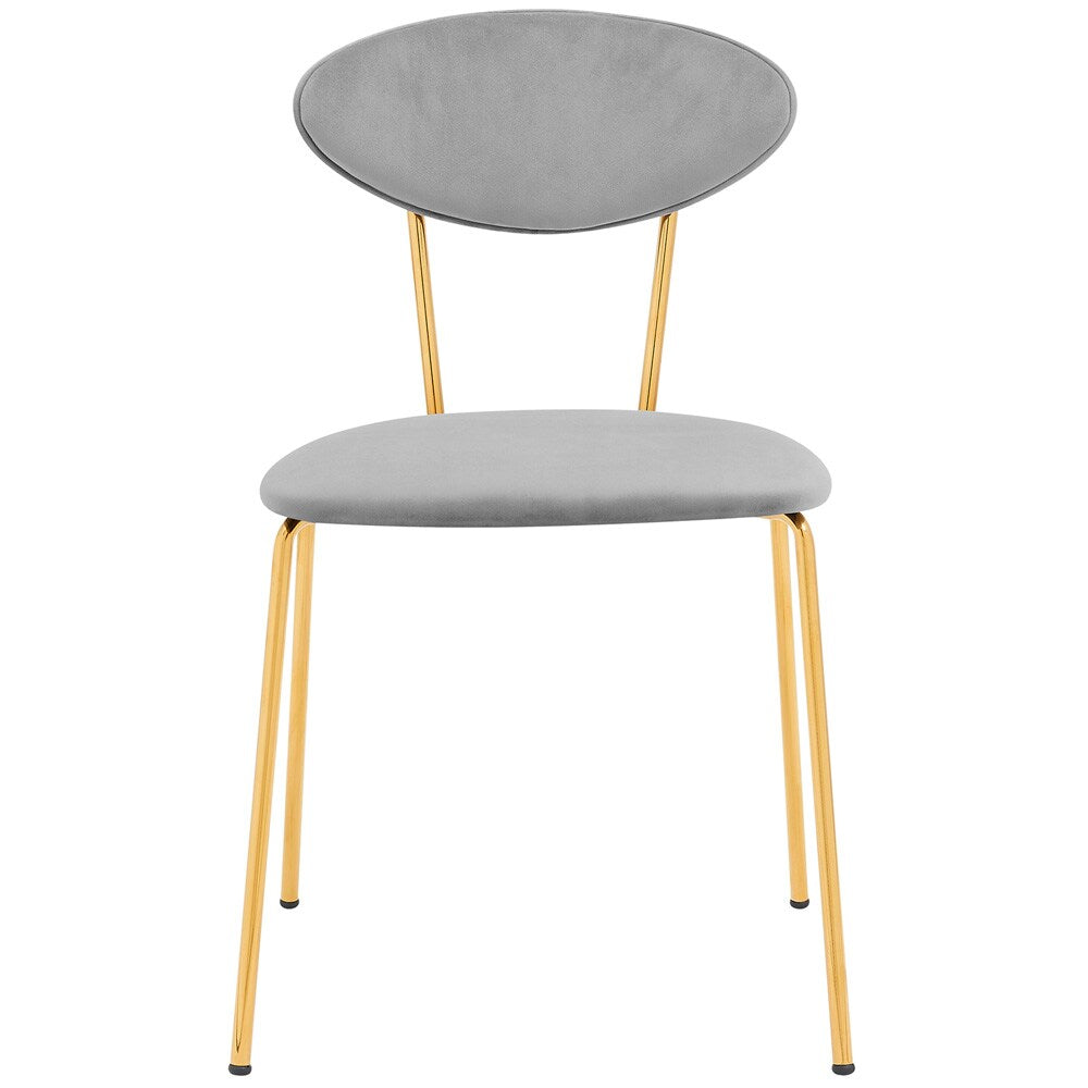 Armen Living - Neo Modern Gray Velvet and Gold Metal Leg Dining Room Chairs (Set of 2) - LCNESIGLGRY veiw 3