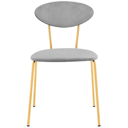 Armen Living - Neo Modern Gray Velvet and Gold Metal Leg Dining Room Chairs (Set of 2) - LCNESIGLGRY veiw 3