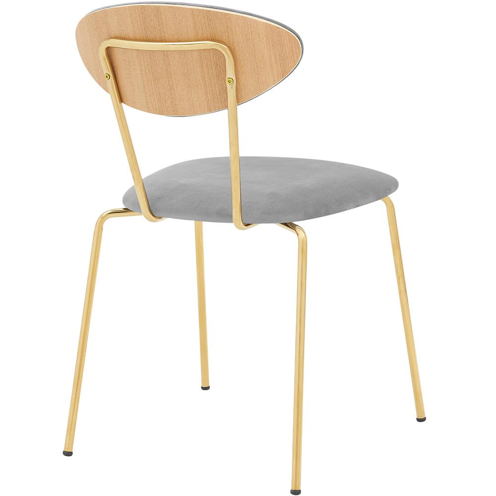 Armen Living - Neo Modern Gray Velvet and Gold Metal Leg Dining Room Chairs (Set of 2) - LCNESIGLGRY veiw 4