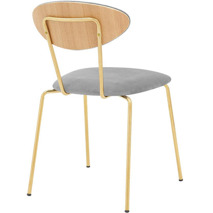 Armen Living - Neo Modern Gray Velvet and Gold Metal Leg Dining Room Chairs (Set of 2) - LCNESIGLGRY veiw 4