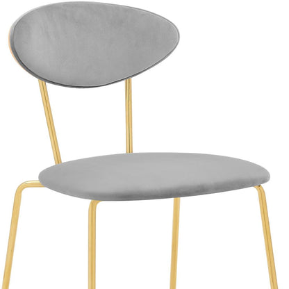 Armen Living - Neo Modern Gray Velvet and Gold Metal Leg Dining Room Chairs (Set of 2) - LCNESIGLGRY veiw 5