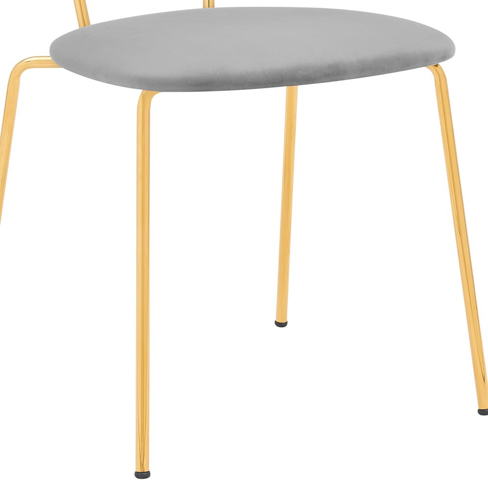 Armen Living - Neo Modern Gray Velvet and Gold Metal Leg Dining Room Chairs (Set of 2) - LCNESIGLGRY veiw 7