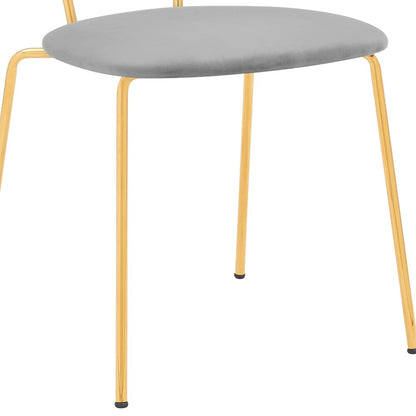 Armen Living - Neo Modern Gray Velvet and Gold Metal Leg Dining Room Chairs (Set of 2) - LCNESIGLGRY veiw 7