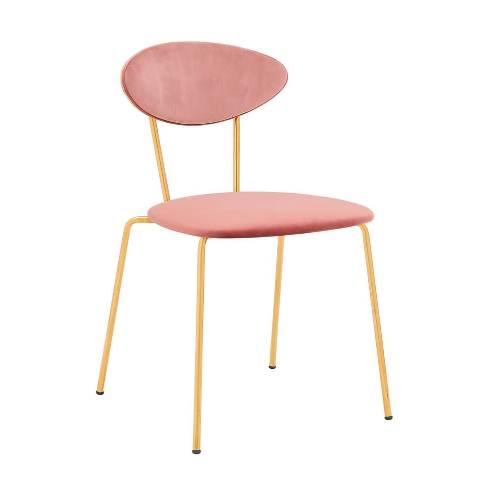 Armen Living - Neo Modern Pink Velvet and Gold Metal Leg Dining Room Chairs (Set of 2) - LCNESIGLPNK veiw 2