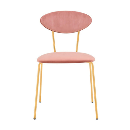Armen Living - Neo Modern Pink Velvet and Gold Metal Leg Dining Room Chairs (Set of 2) - LCNESIGLPNK veiw 3