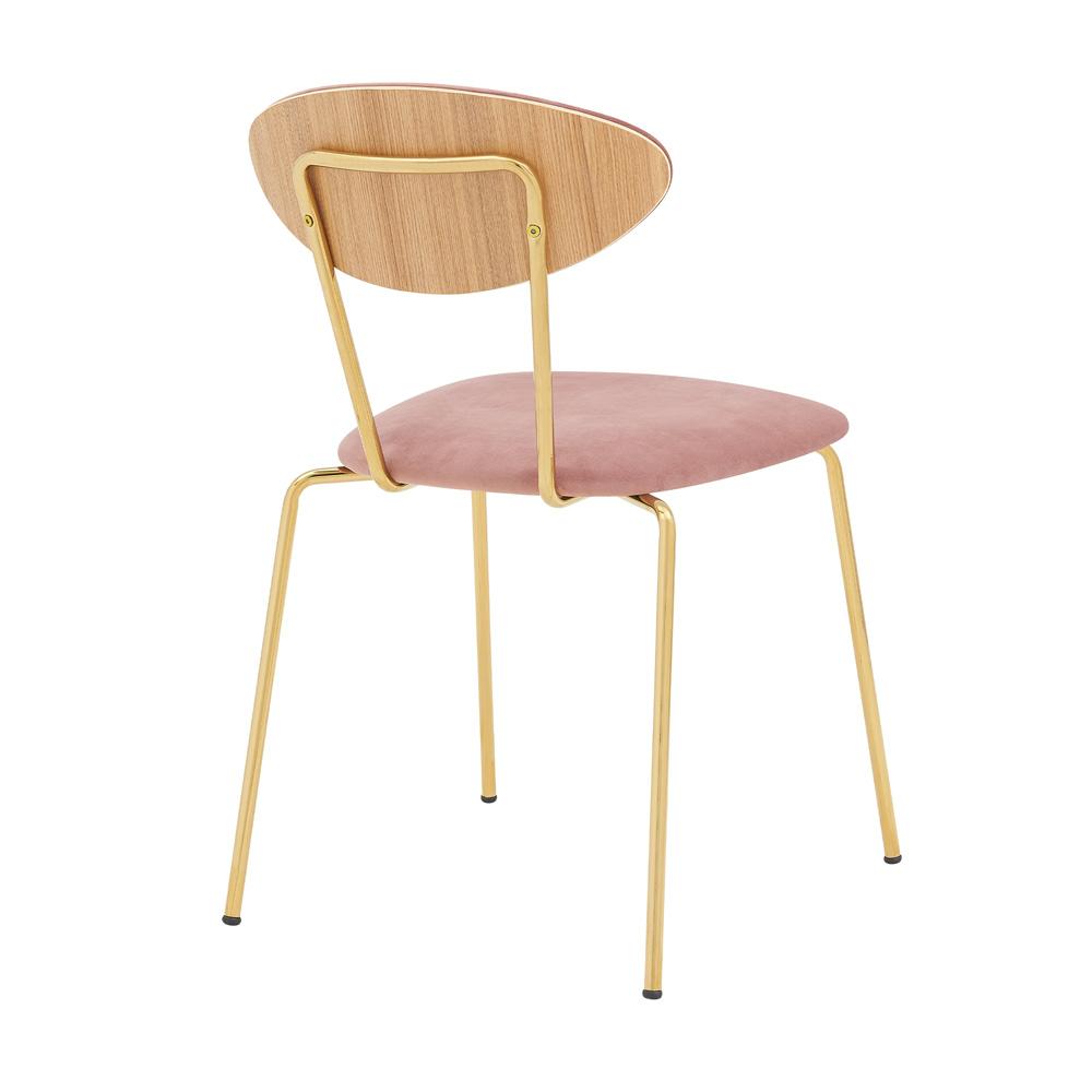Armen Living - Neo Modern Pink Velvet and Gold Metal Leg Dining Room Chairs (Set of 2) - LCNESIGLPNK veiw 4