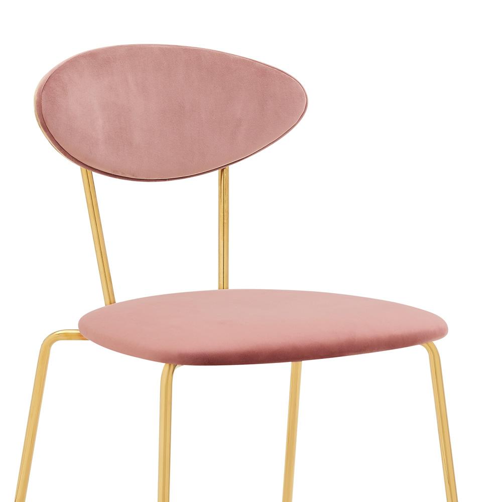 Armen Living - Neo Modern Pink Velvet and Gold Metal Leg Dining Room Chairs (Set of 2) - LCNESIGLPNK veiw 5
