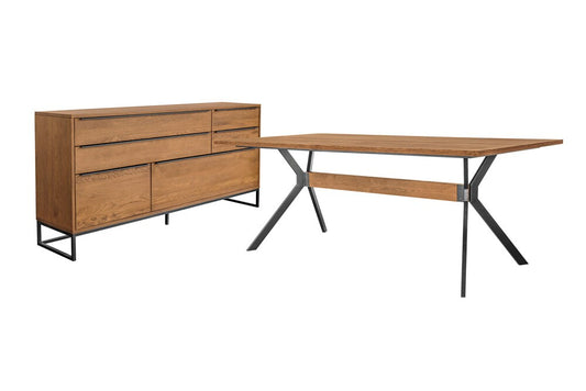 Armen Living - Nevada Rustic 2 piece set with Dining Table and Sideboard in Balsamico  - SETNVDIBAL2A veiw 1