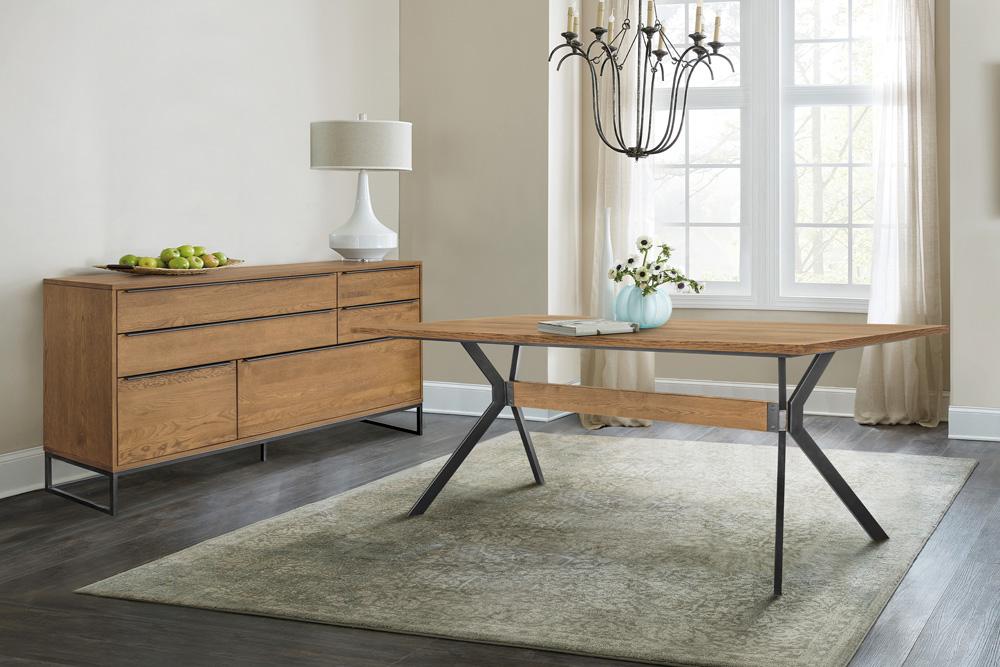 Armen Living - Nevada Rustic 2 piece set with Dining Table and Sideboard in Balsamico  - SETNVDIBAL2A veiw 7