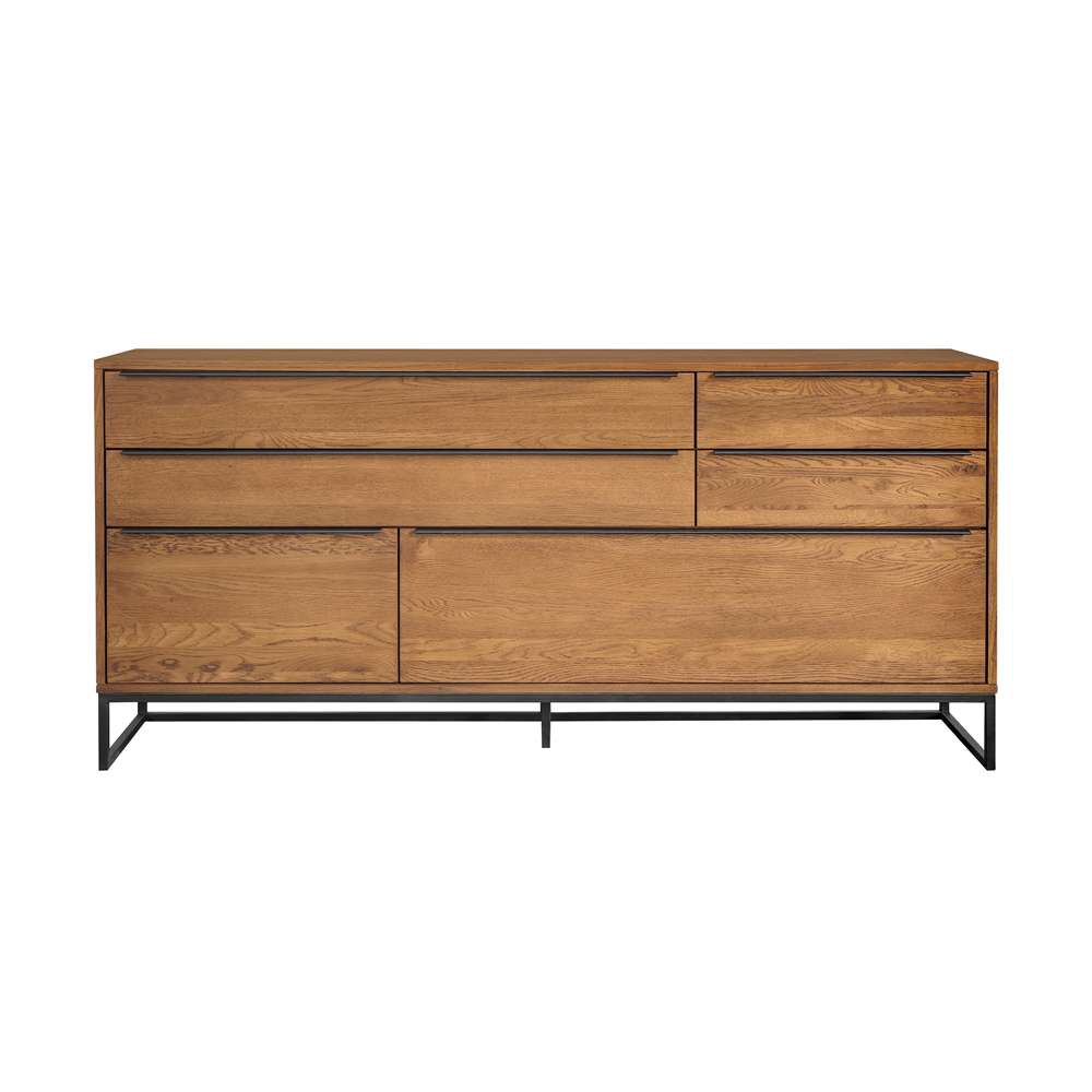 Armen Living - Nevada Rustic Oak Wood Sideboard In Balsamico - LCNVBUBAL veiw 1