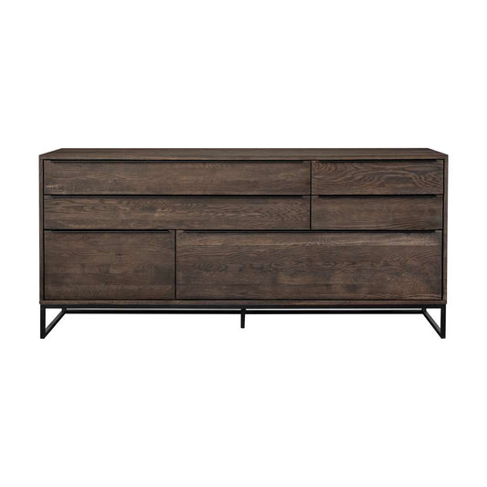 Armen Living - Nevada Rustic Oak Wood Sideboard In Dark Brown - LCNVBUSMK veiw 1