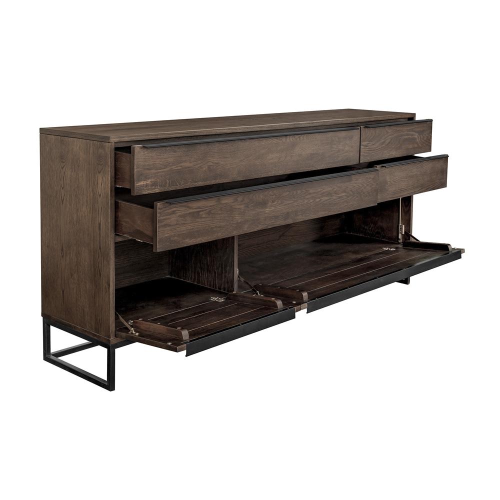 Armen Living - Nevada Rustic Oak Wood Sideboard In Dark Brown - LCNVBUSMK veiw 3