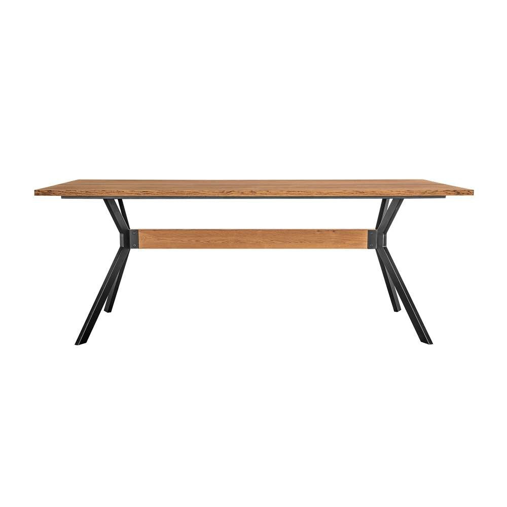 Armen Living - Nevada Rustic Oak Wood Trestle Base Dining Table in Balsamico - LCNVDIBAL veiw 2