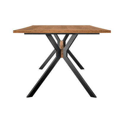 Armen Living - Nevada Rustic Oak Wood Trestle Base Dining Table in Balsamico - LCNVDIBAL veiw 3