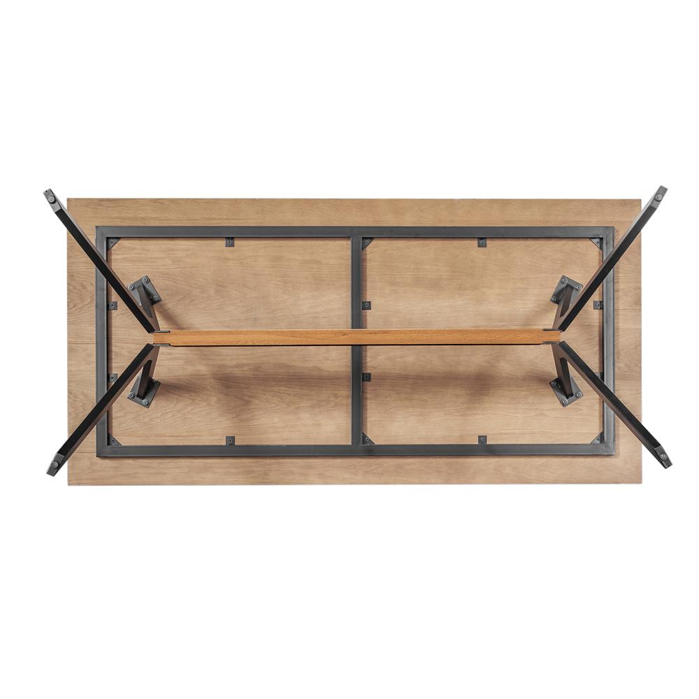 Armen Living - Nevada Rustic Oak Wood Trestle Base Dining Table in Balsamico - LCNVDIBAL veiw 4