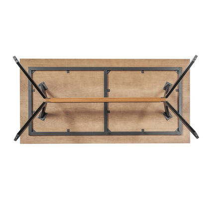 Armen Living - Nevada Rustic Oak Wood Trestle Base Dining Table in Balsamico - LCNVDIBAL veiw 4