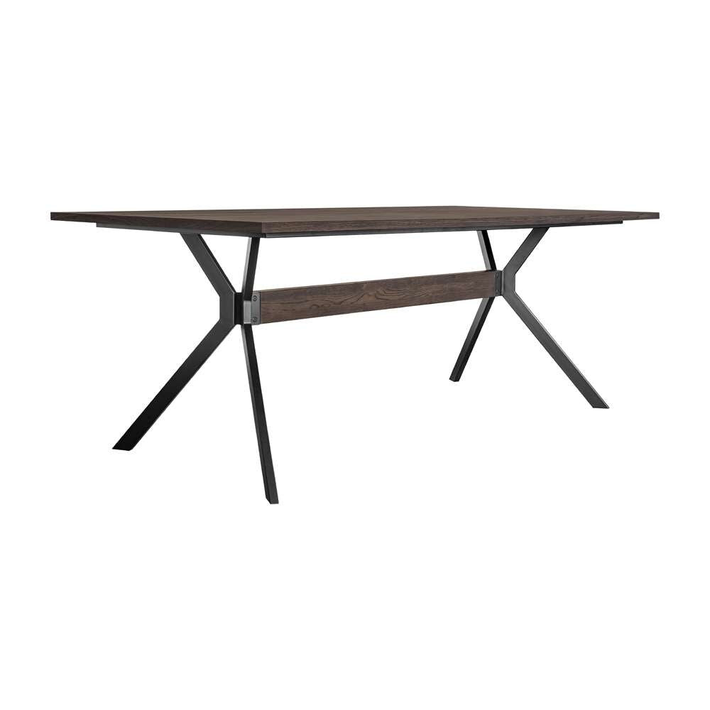 Armen Living - Nevada Rustic Oak Wood Trestle Base Dining Table In Dark Brown - LCNVDISMK veiw 1