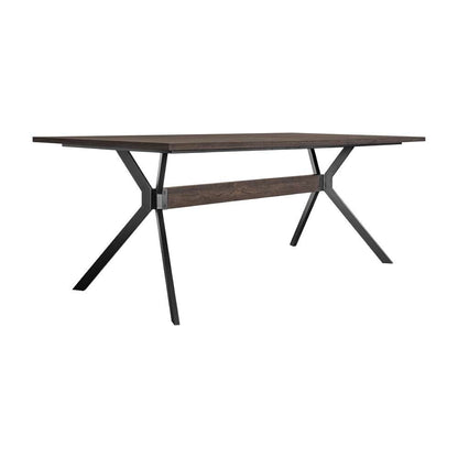Armen Living - Nevada Rustic Oak Wood Trestle Base Dining Table In Dark Brown - LCNVDISMK veiw 1