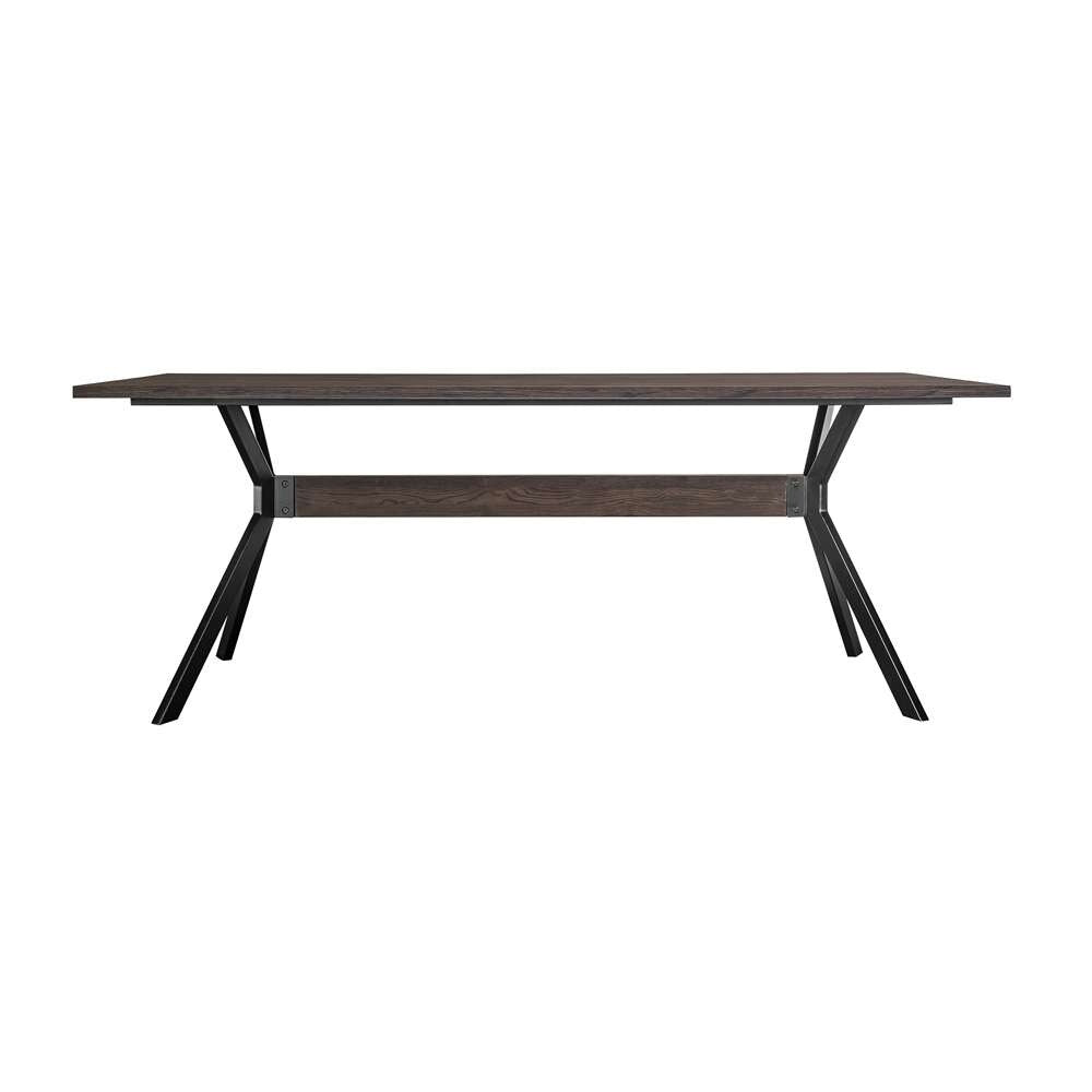 Armen Living - Nevada Rustic Oak Wood Trestle Base Dining Table In Dark Brown - LCNVDISMK veiw 2