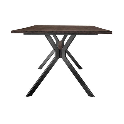 Armen Living - Nevada Rustic Oak Wood Trestle Base Dining Table In Dark Brown - LCNVDISMK veiw 3