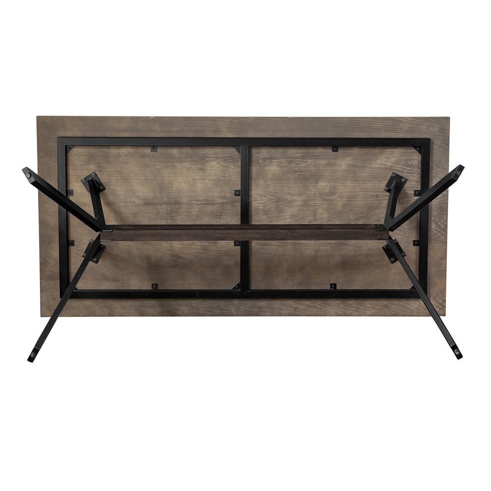 Armen Living - Nevada Rustic Oak Wood Trestle Base Dining Table In Dark Brown - LCNVDISMK veiw 4