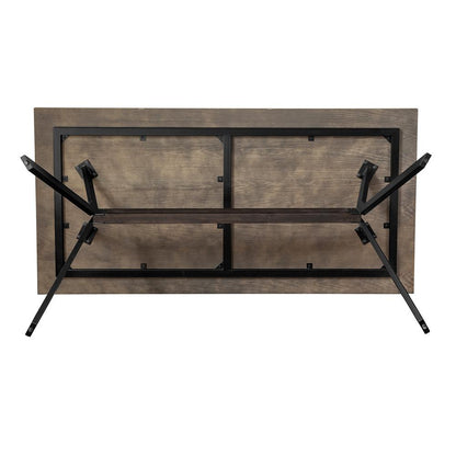 Armen Living - Nevada Rustic Oak Wood Trestle Base Dining Table In Dark Brown - LCNVDISMK veiw 4