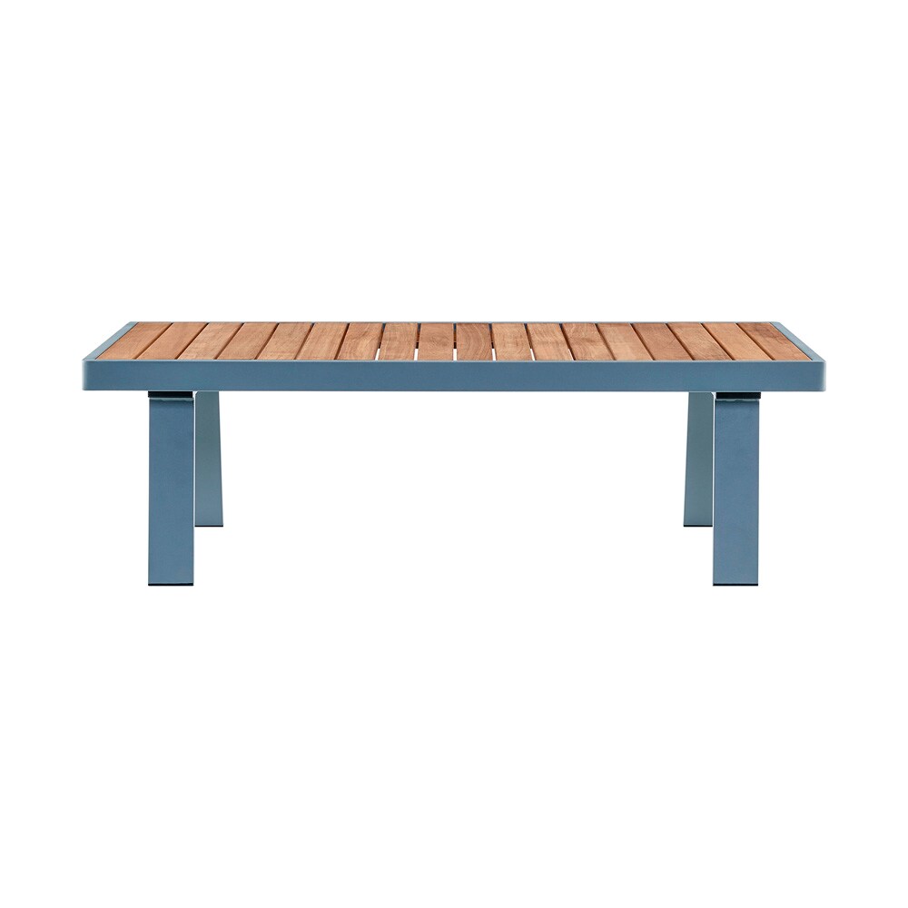 Armen Living - Nofi Outdoor Patio Sectional Set in Gray Finish with Gray Cushions and Teak Wood - SETODNOSEGR veiw 3