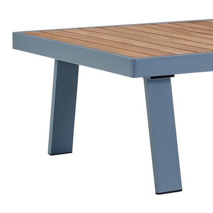 Armen Living - Nofi Outdoor Patio Sectional Set in Gray Finish with Gray Cushions and Teak Wood - SETODNOSEGR veiw 6