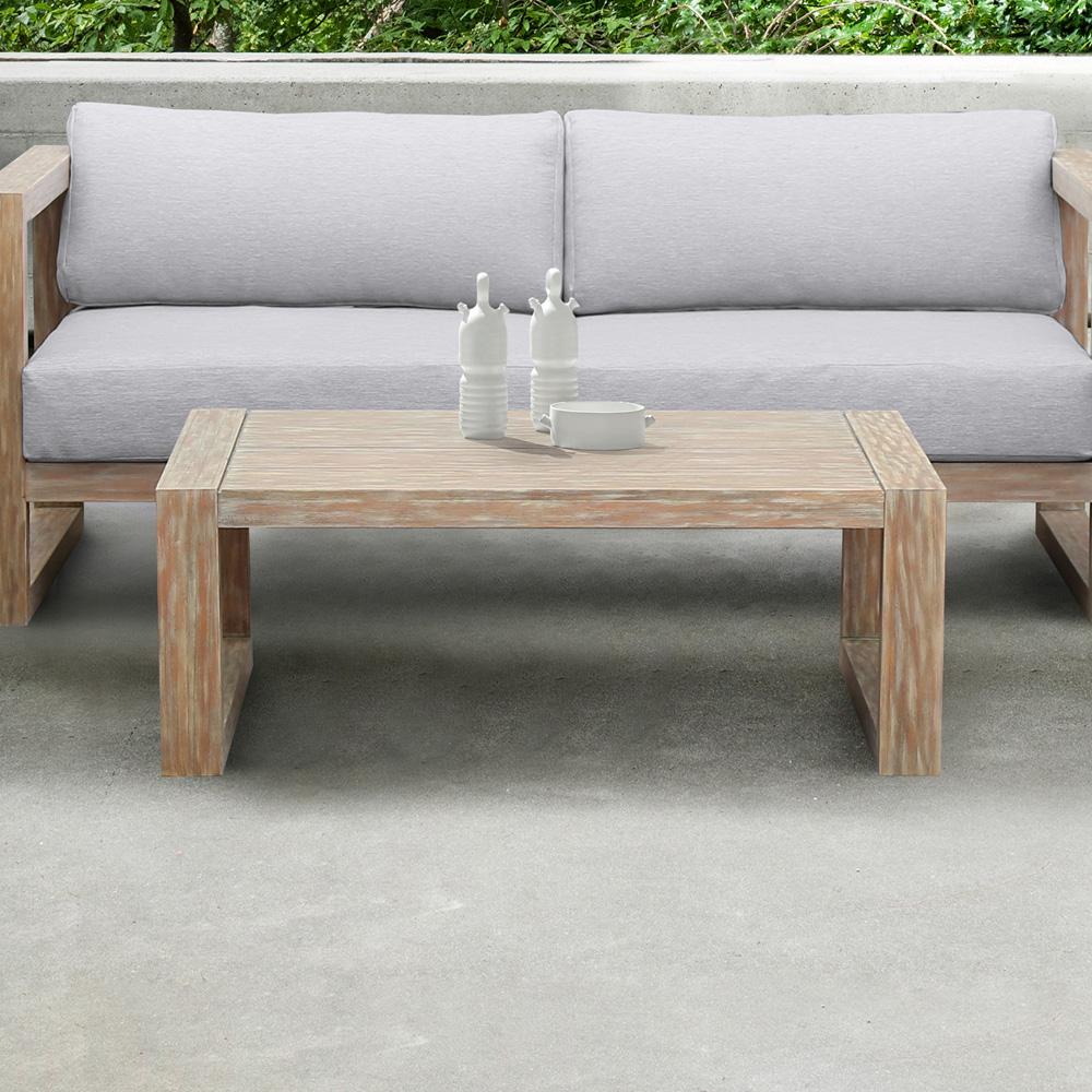 Armen Living - Paradise Outdoor Light Eucalyptus Wood Coffee Table - LCPRCOLT veiw 6